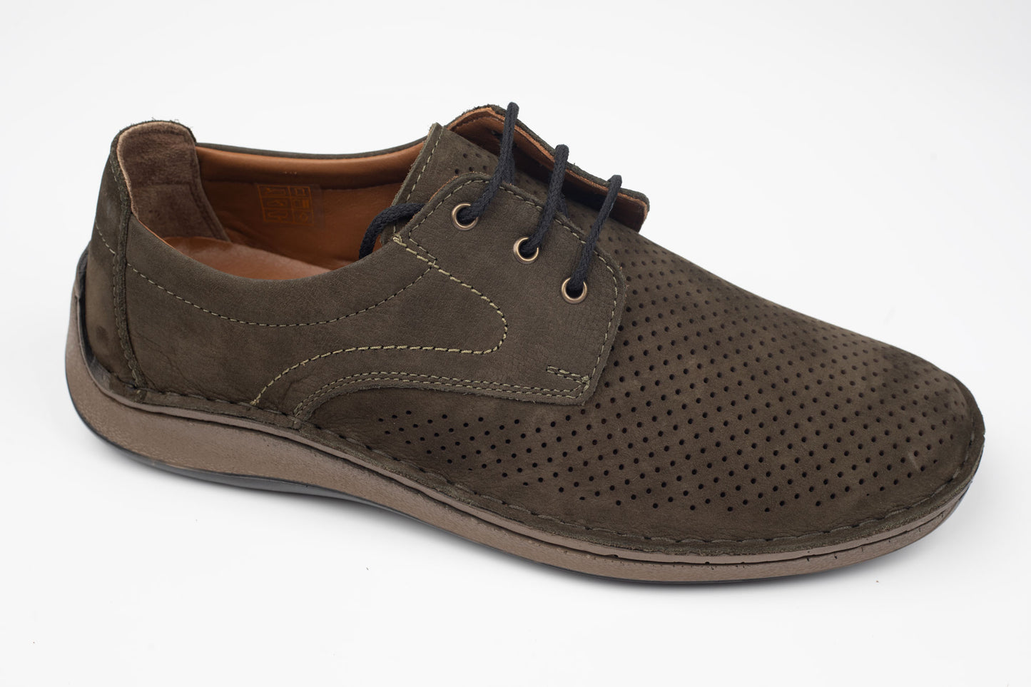 Pantofi bărbați piele naturală GORETTI 217 Khaki Nubuk