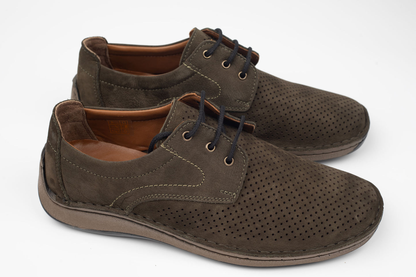 Pantofi bărbați piele naturală GORETTI 217 Khaki Nubuk