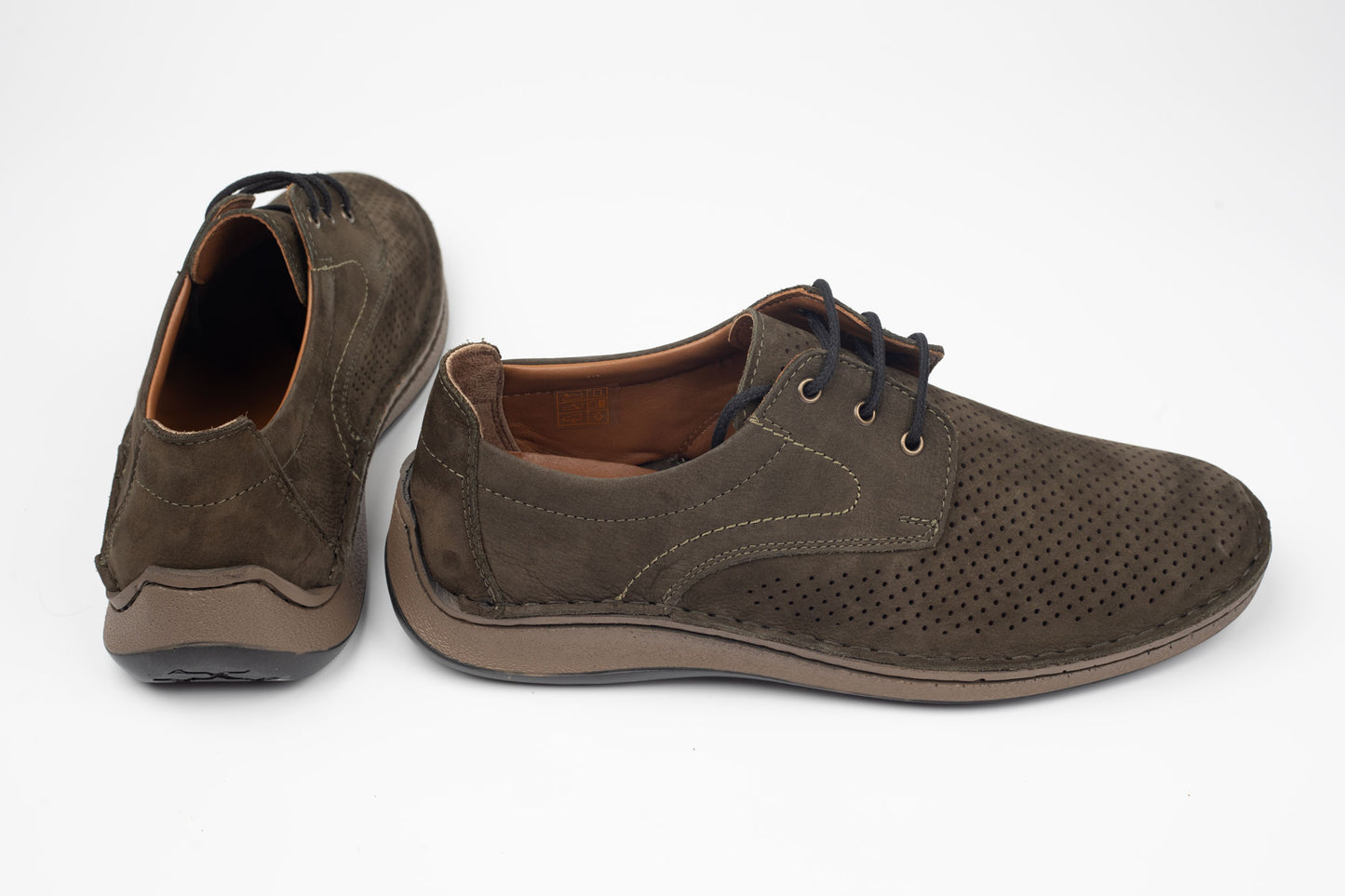 Pantofi bărbați piele naturală GORETTI 217 Khaki Nubuk