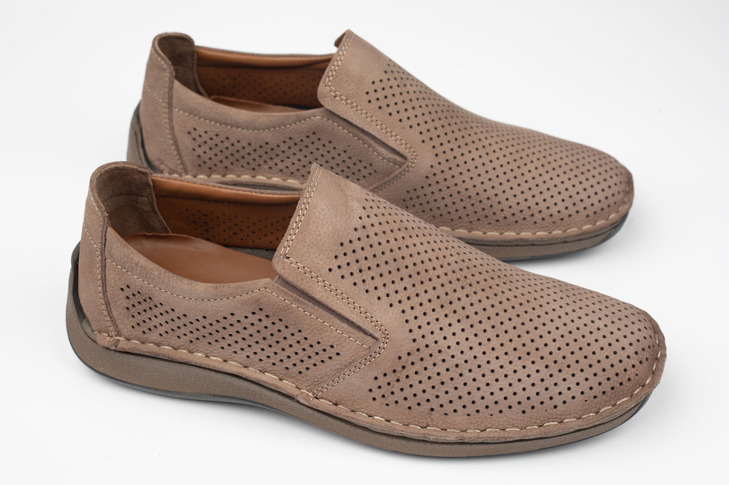 Pantofi bărbați piele naturală GORETTI 1026 Gri Nubuk
