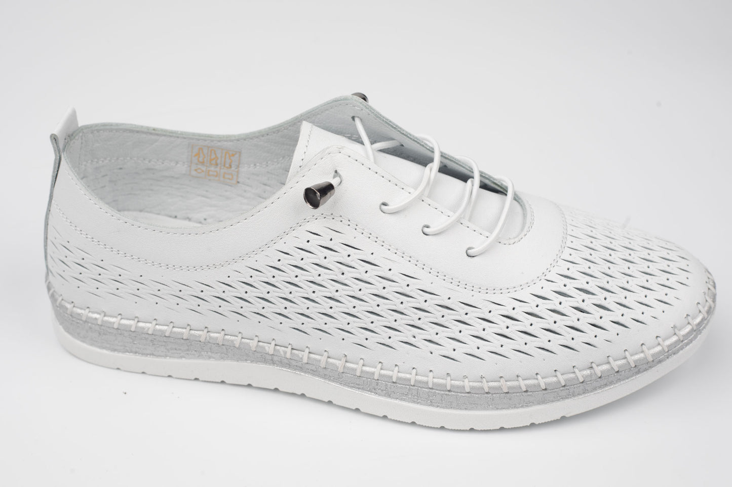 Pantofi dama casual piele naturala ANNA V 74-405 Alb