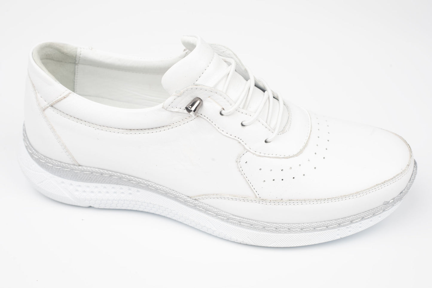 Pantofi dama casual piele naturala JOHAN 1111 Alb