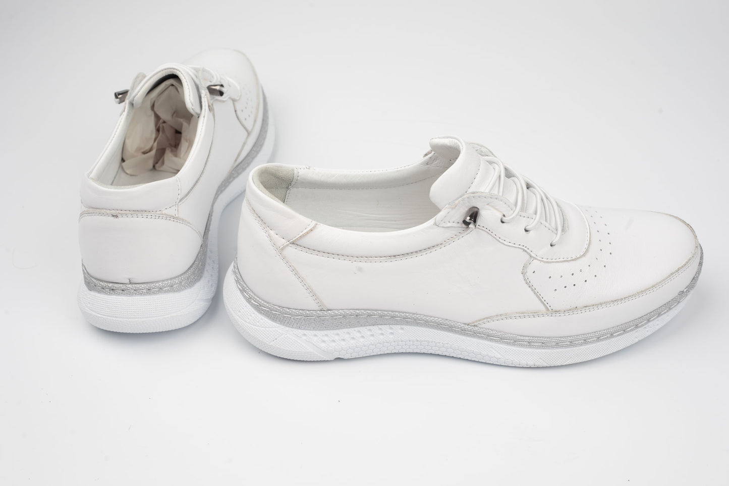 Pantofi dama casual piele naturala JOHAN 1111 Alb