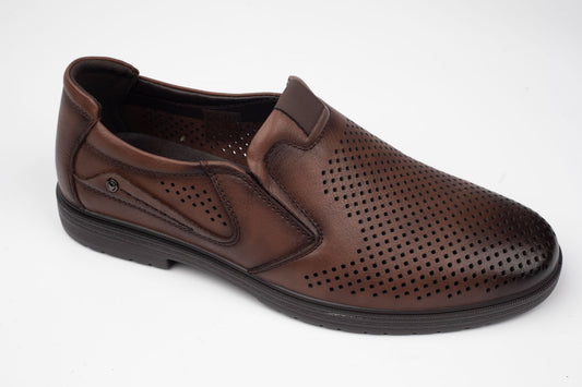 Pantofi bărbați piele naturală JOHAN 2405-19 Maro perf (40-45)