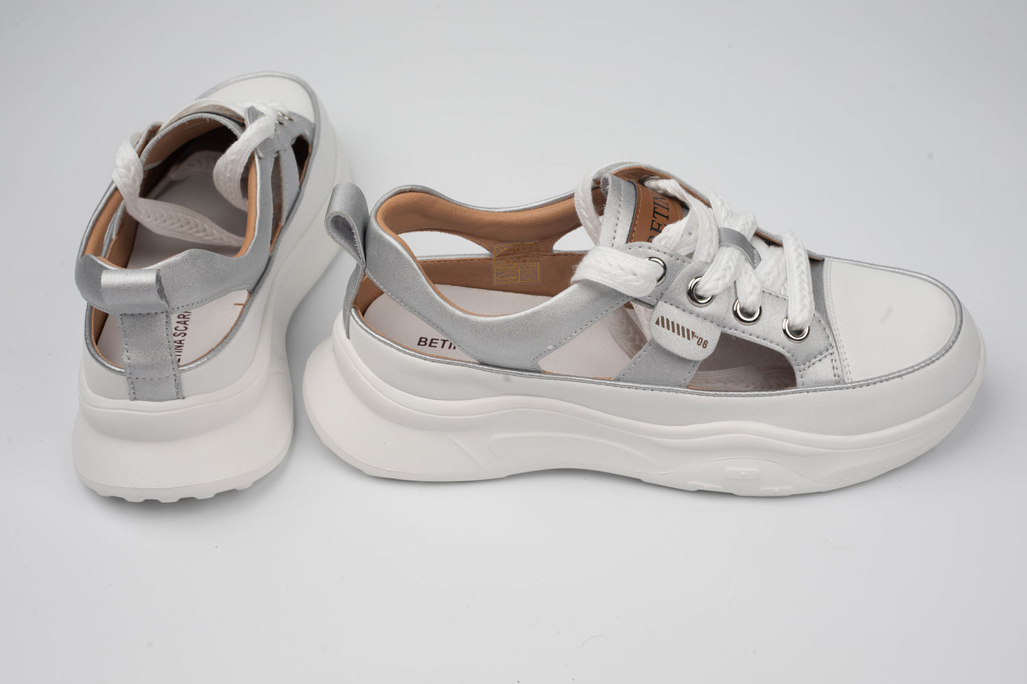 Pantofi damă piele naturală BETINA 67330 Argintiu