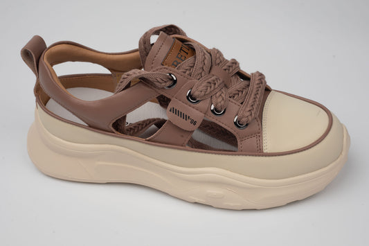 Pantofi damă sport piele naturală BETINA 67330 Pudră