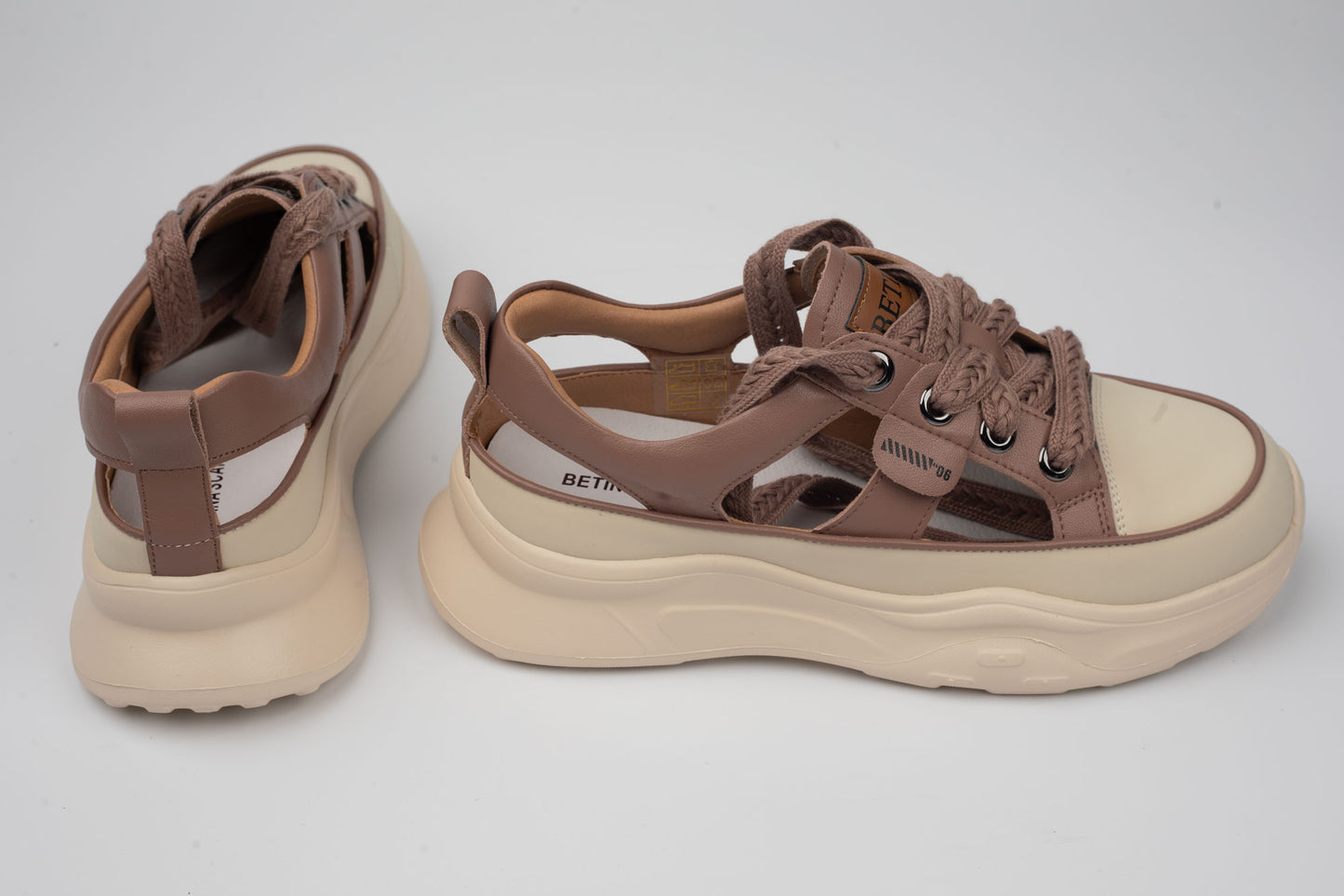 Pantofi damă sport piele naturală BETINA 67330 Pudră
