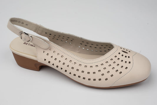 Pantofi damă piele naturală dec BETINA 89728 Bej