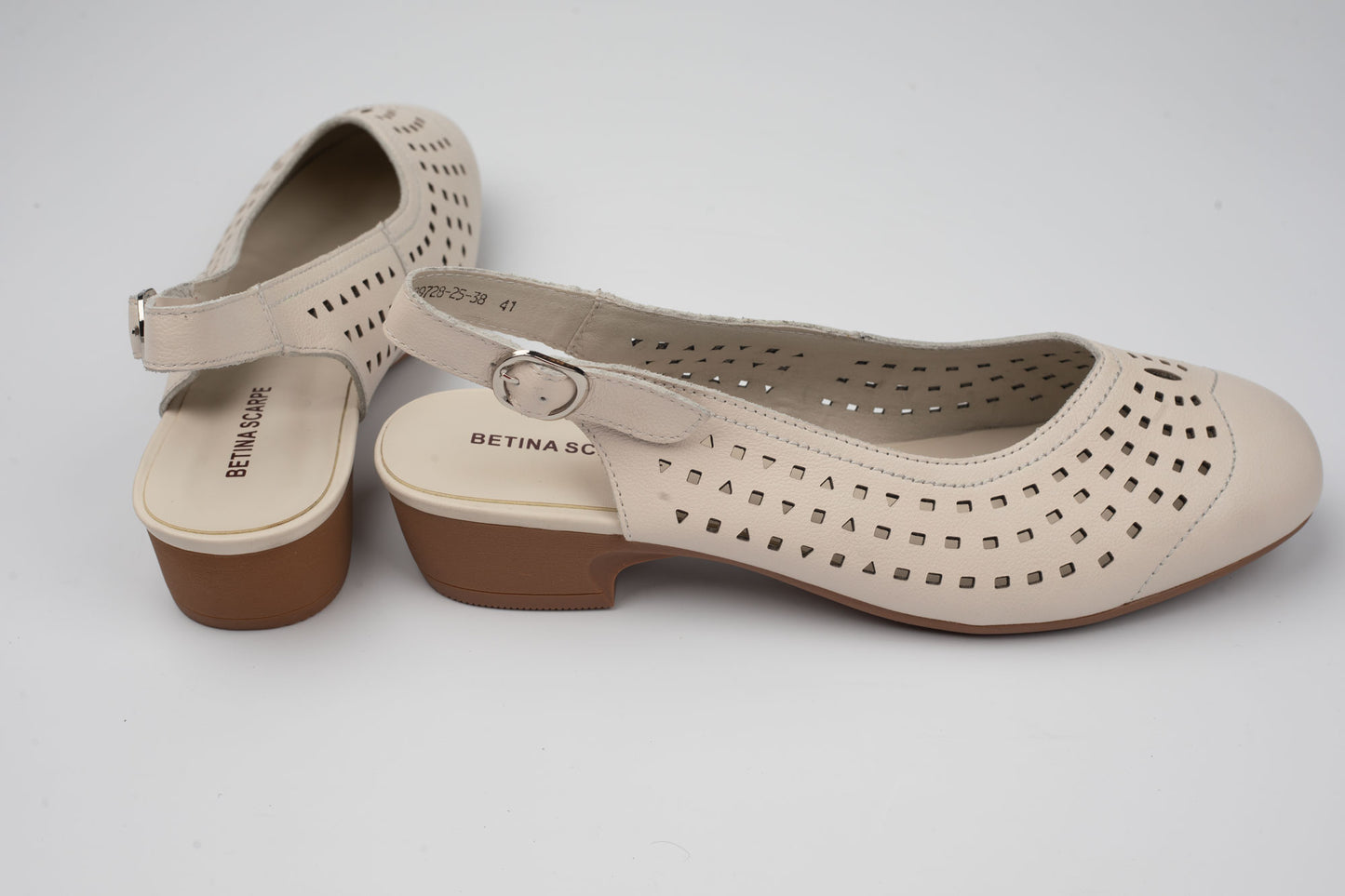 Pantofi damă piele naturală dec BETINA 89728 Bej