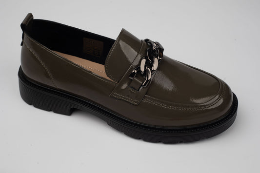 Pantofi damă piele naturală lăcuită BETINA 0911 Verde lac