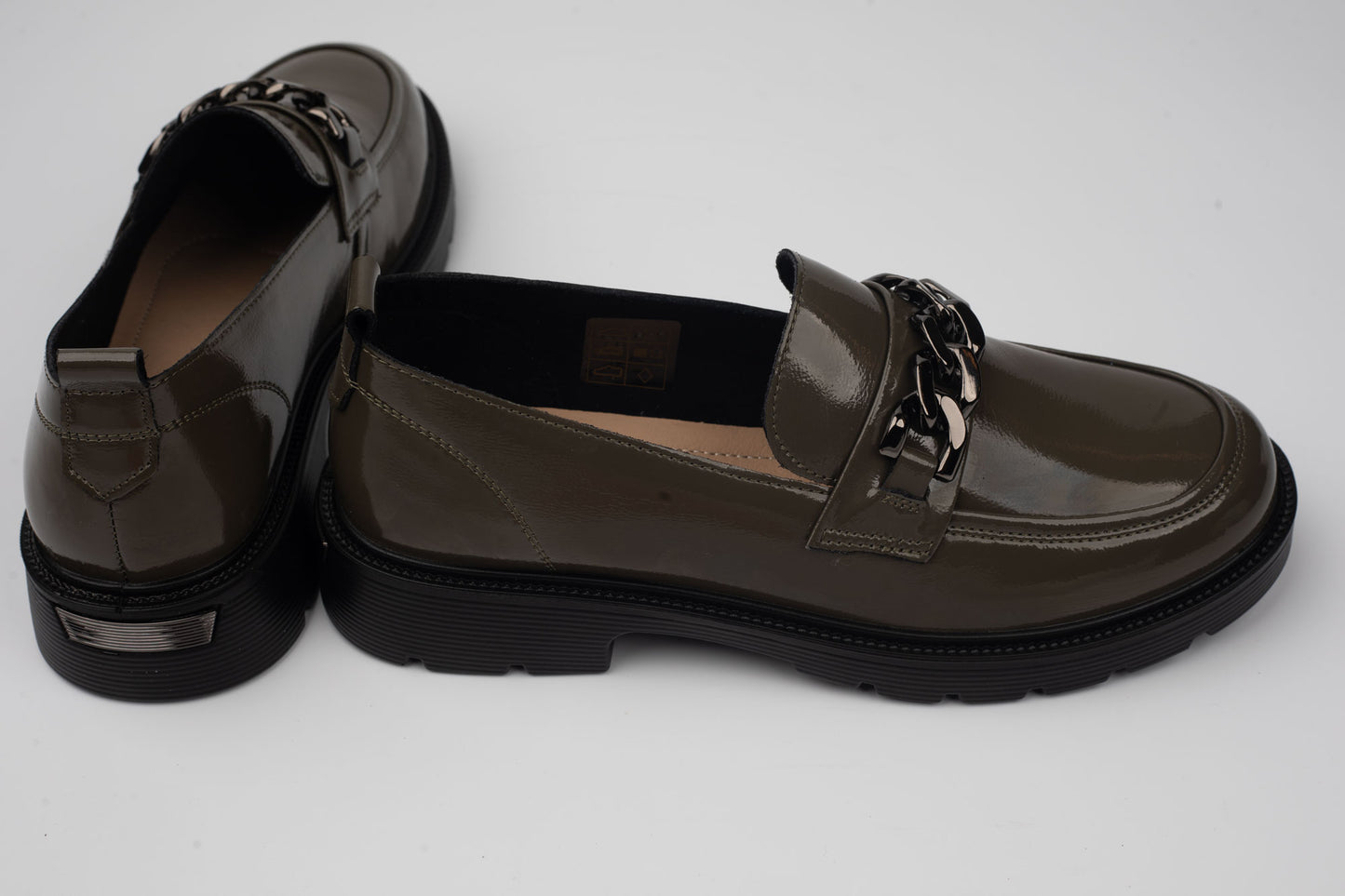 Pantofi damă piele naturală lăcuită BETINA 0911 Verde lac