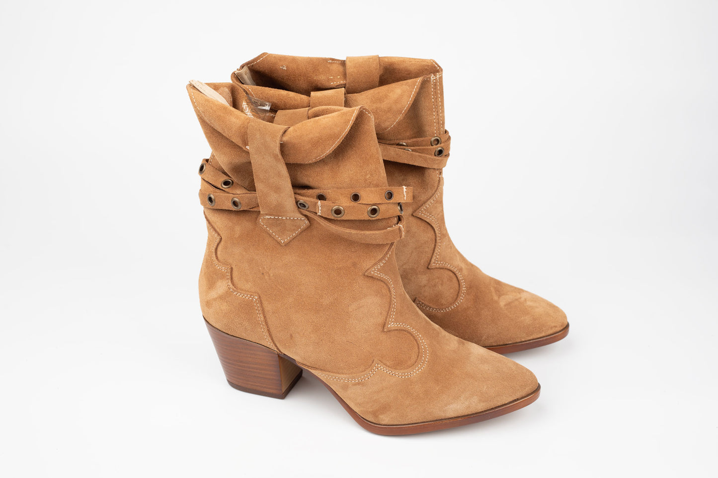 Ghete dama piele naturală ciocata PERLA 3656 Camel Vel