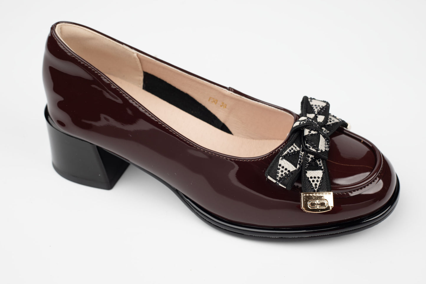 Pantofi damă piele naturală lăcuită FORMAZIONE 30 Bordo lac