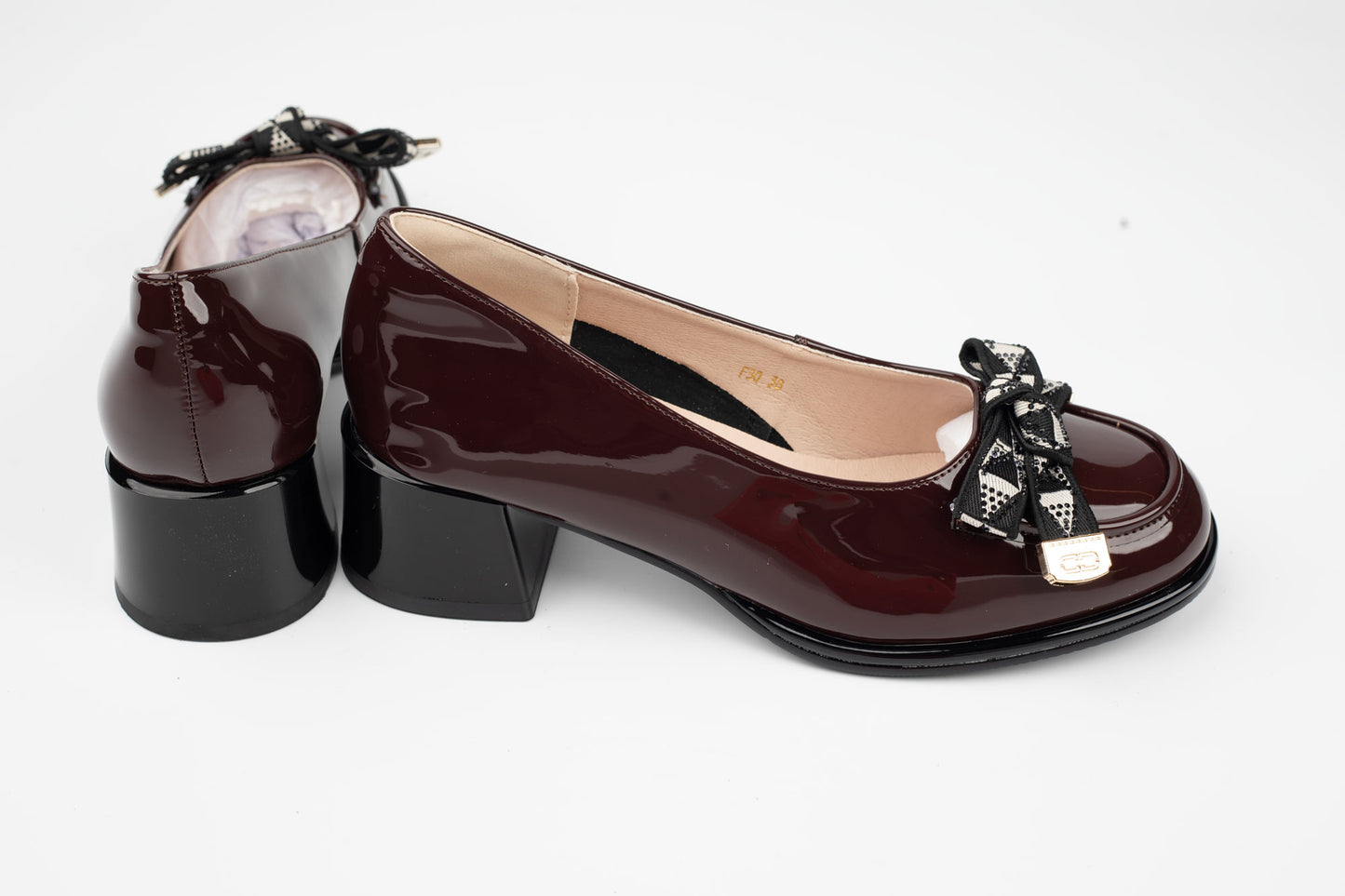 Pantofi damă piele naturală lăcuită FORMAZIONE 30 Bordo lac