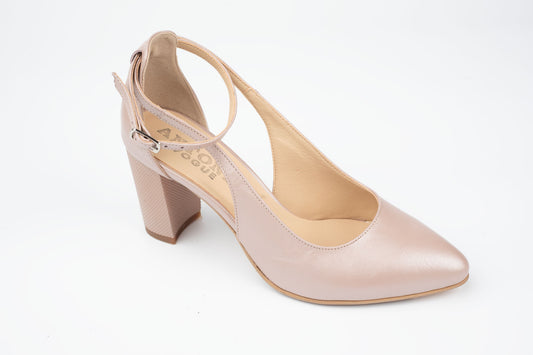 Pantofi dama decupati din piele naturala ANTONIO 31216 Grej Sidef