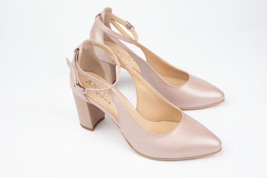 Pantofi dama decupati din piele naturala ANTONIO 31216 Grej Sidef