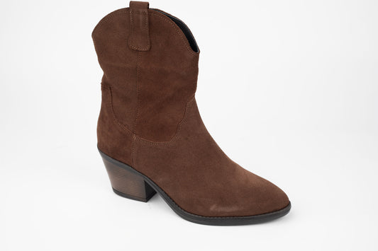 Ghete dama piele naturală întoarsă PERLA 3518 Maro