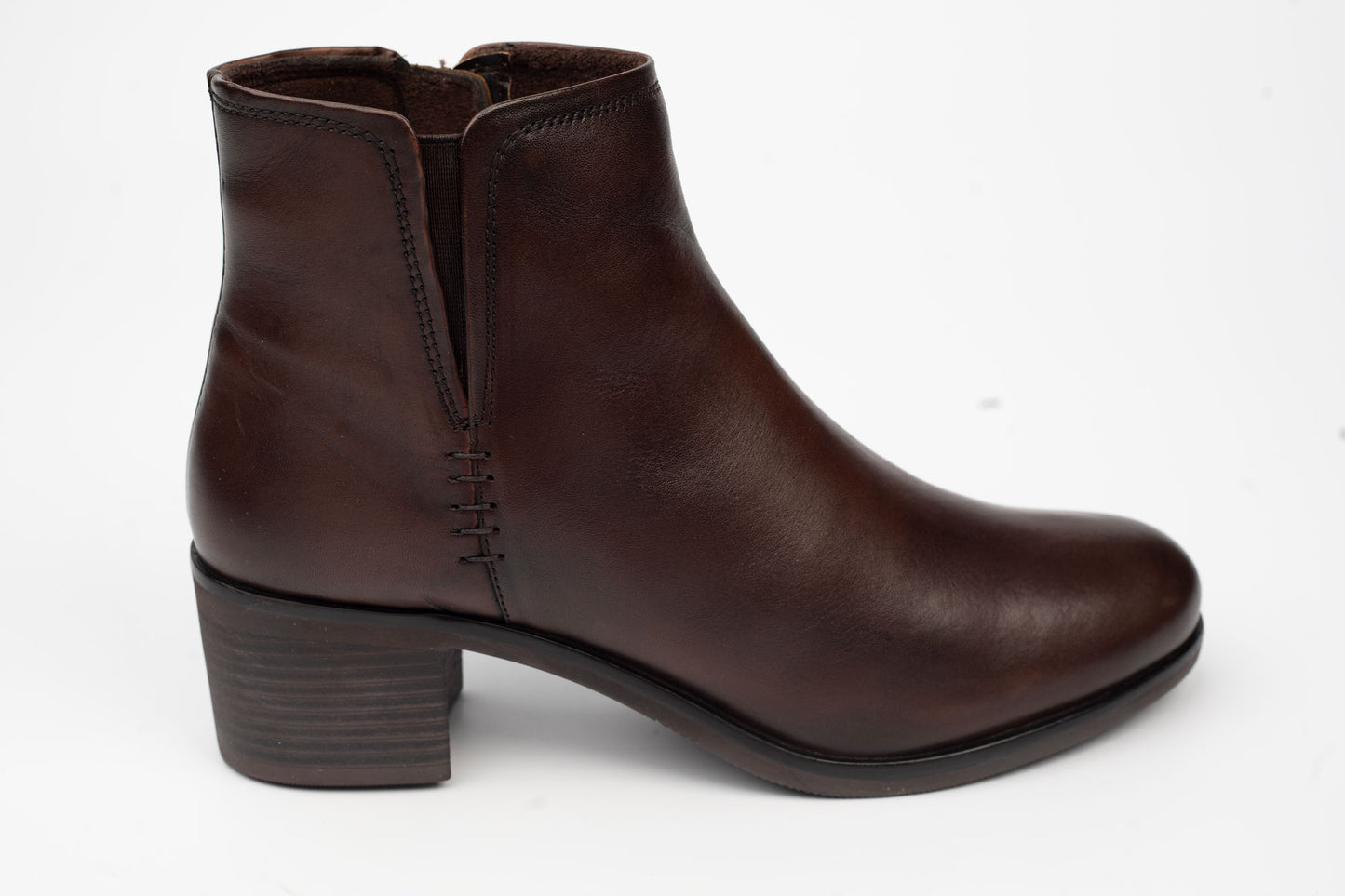 Women's genuine leather boots ANNA VIOTI 62233 Box brown