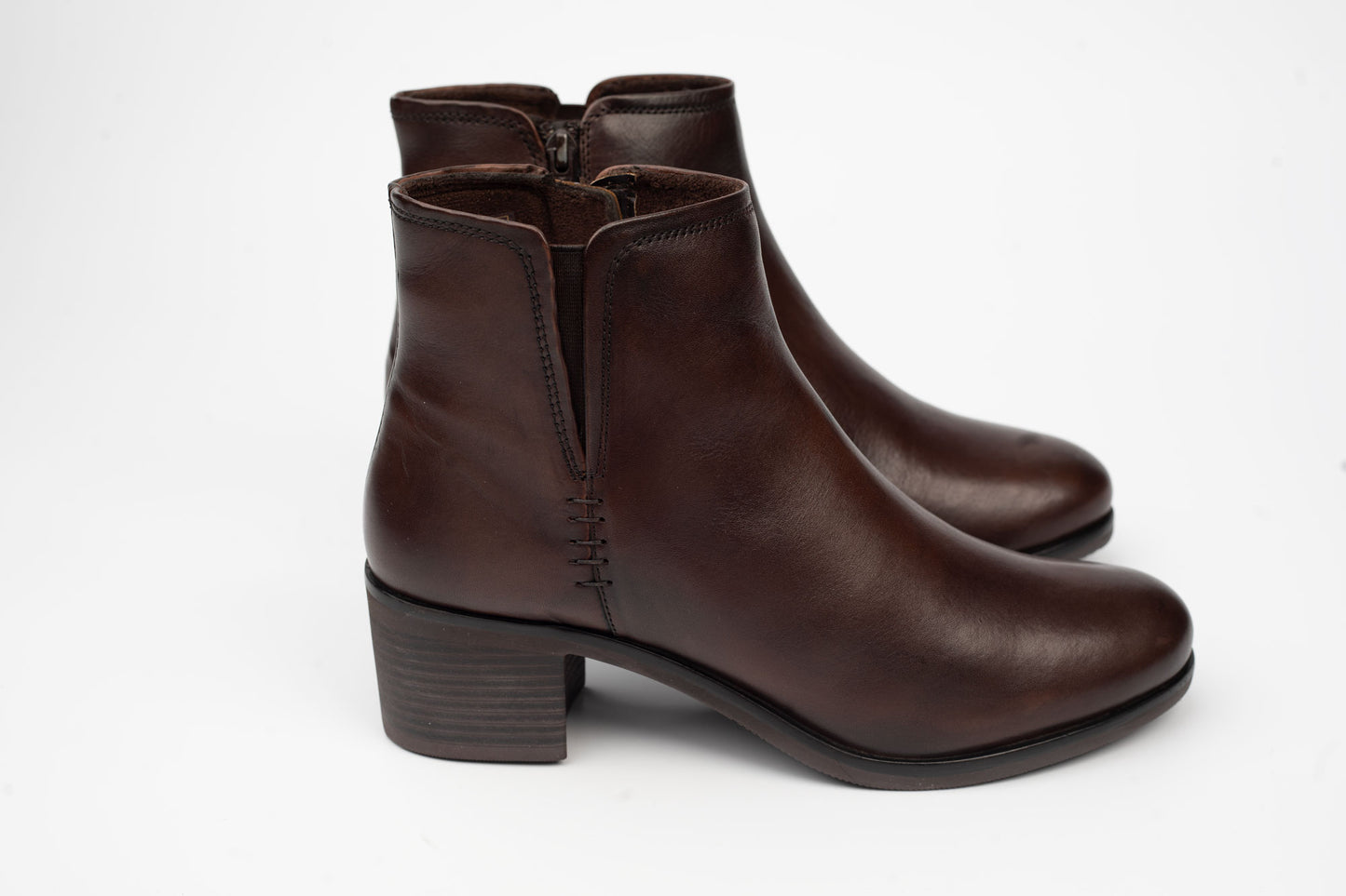 Women's genuine leather boots ANNA VIOTI 62233 Box brown