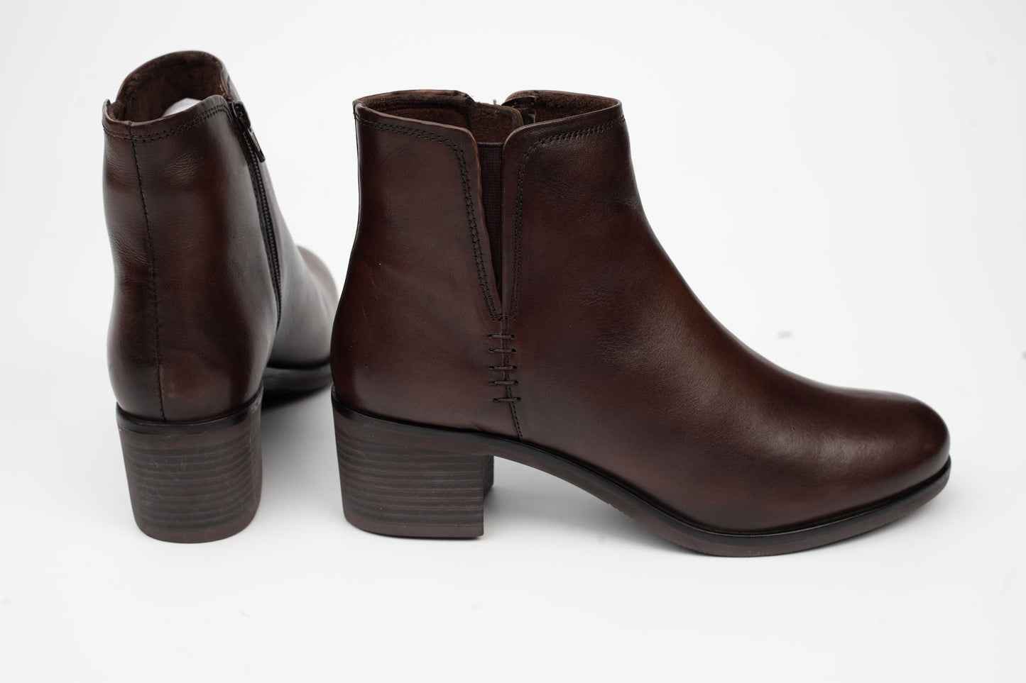 Women's genuine leather boots ANNA VIOTI 62233 Box brown