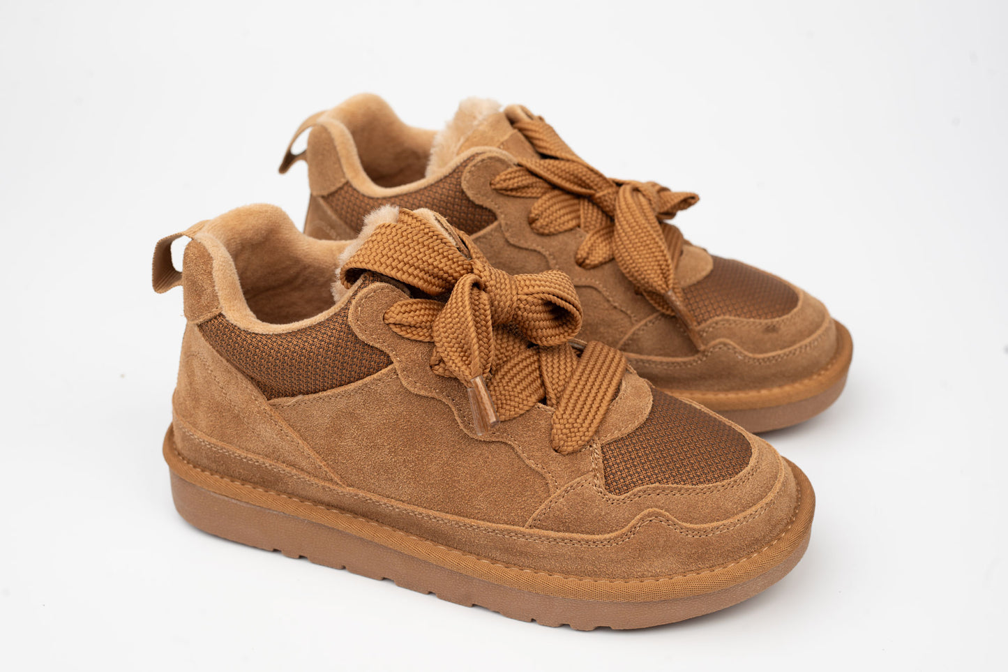 Adidasi damă piele naturală întoarsă ANNA VIOTI 114 Camel