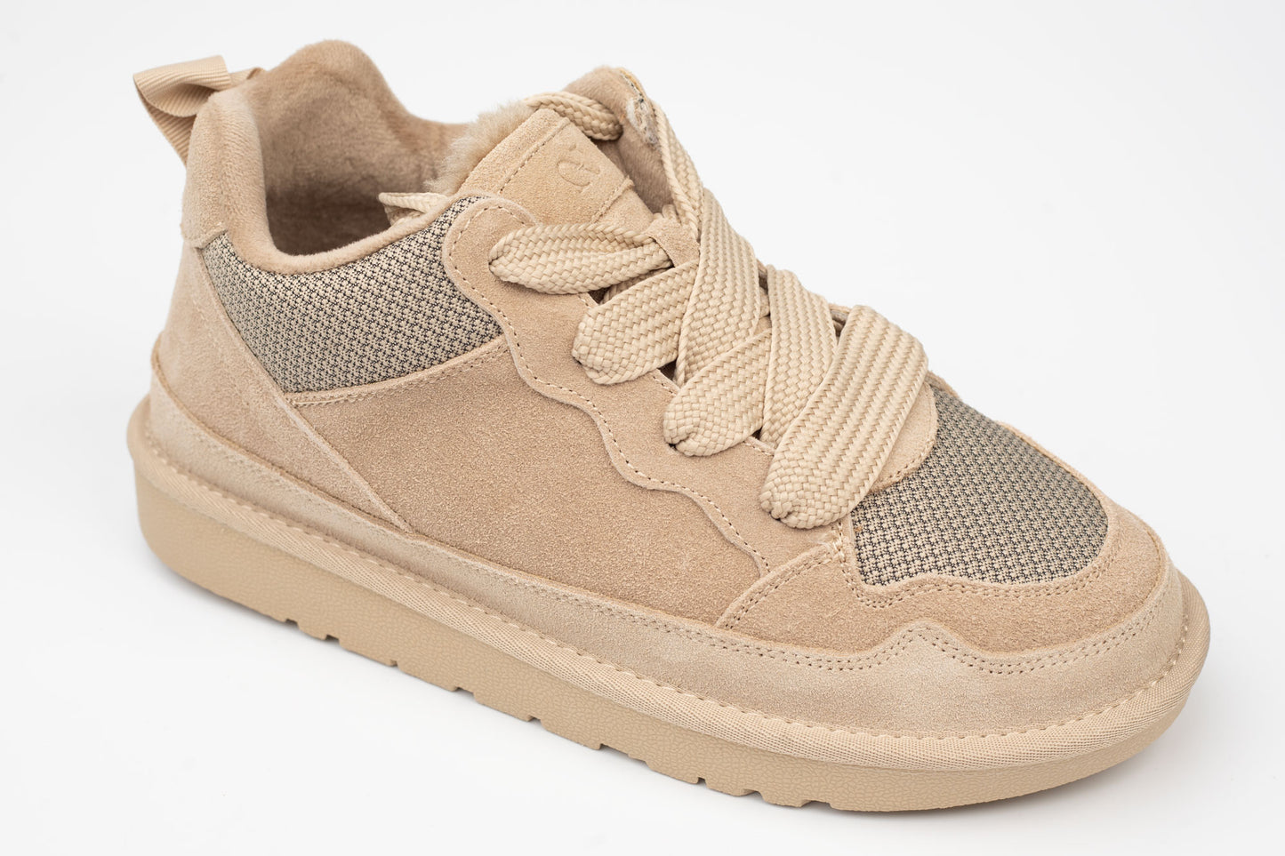 Women's sneakers made of genuine suede leather ANNA VIOTI 114 Beige