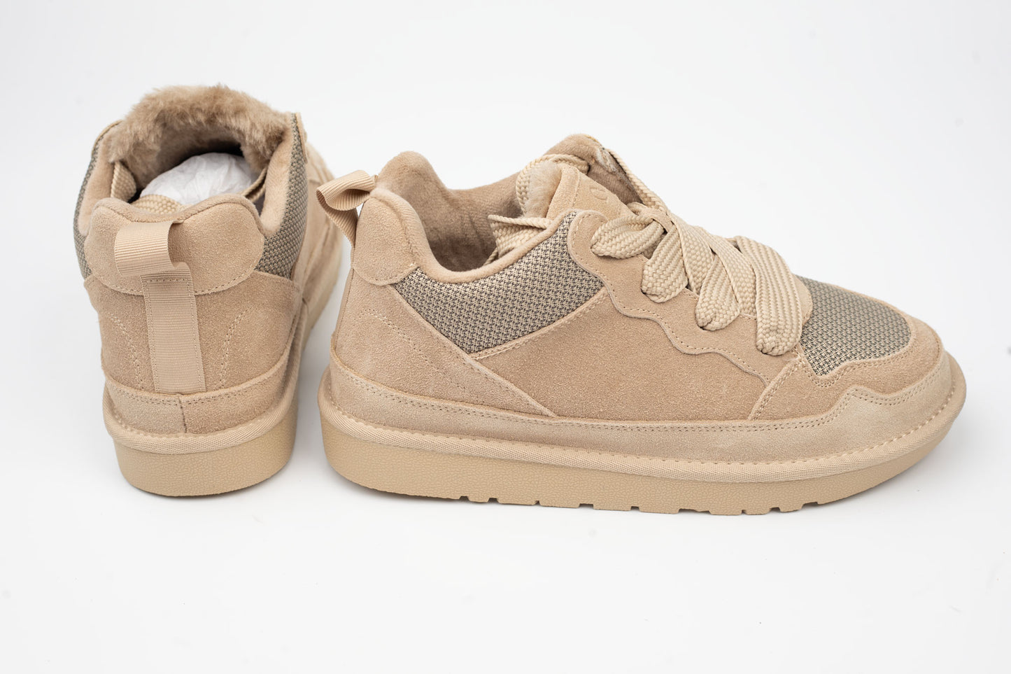 Women's sneakers made of genuine suede leather ANNA VIOTI 114 Beige