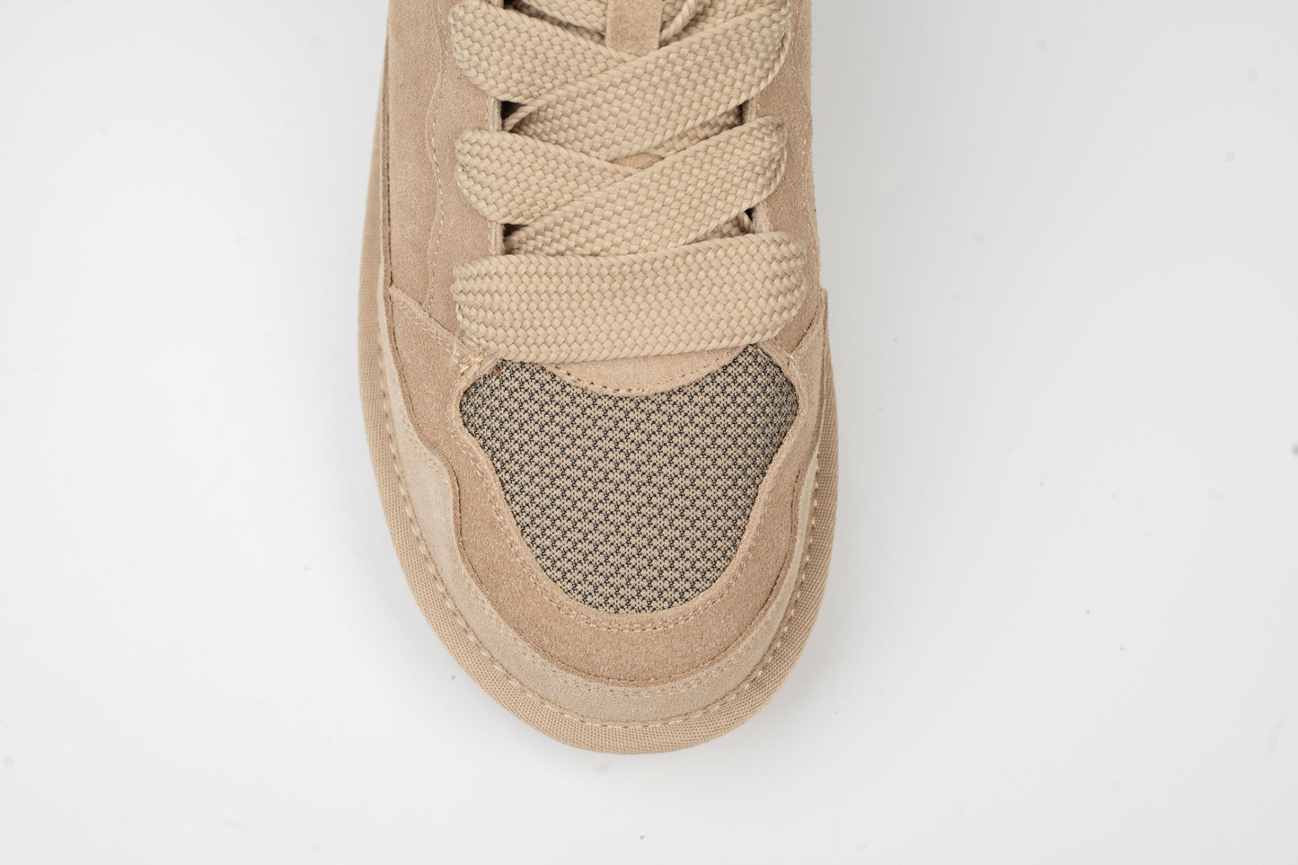 Women's sneakers made of genuine suede leather ANNA VIOTI 114 Beige