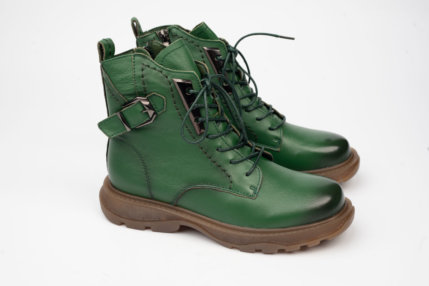 Women's genuine leather boots FORMAZIONE 1935 Green