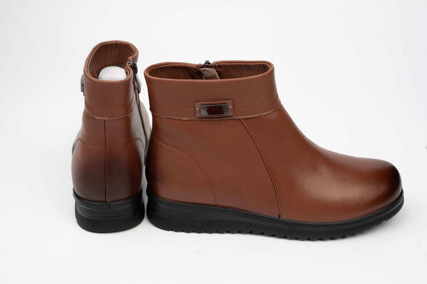 Women's genuine leather boots BETINA 07558 Brown