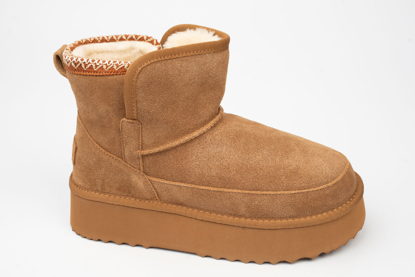 Ghete damă piele naturală întoarsă ANNA VIOTI 114-001 Camel vel