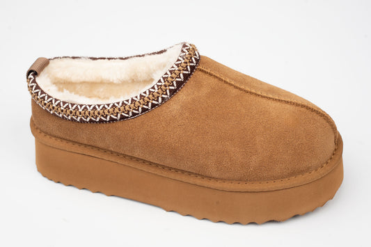 Women's genuine suede clogs ANNA VIOTI 113 Camel vel