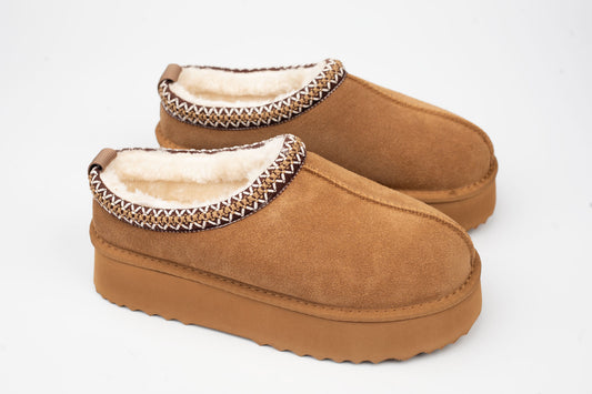Women's genuine suede clogs ANNA VIOTI 113 Camel vel