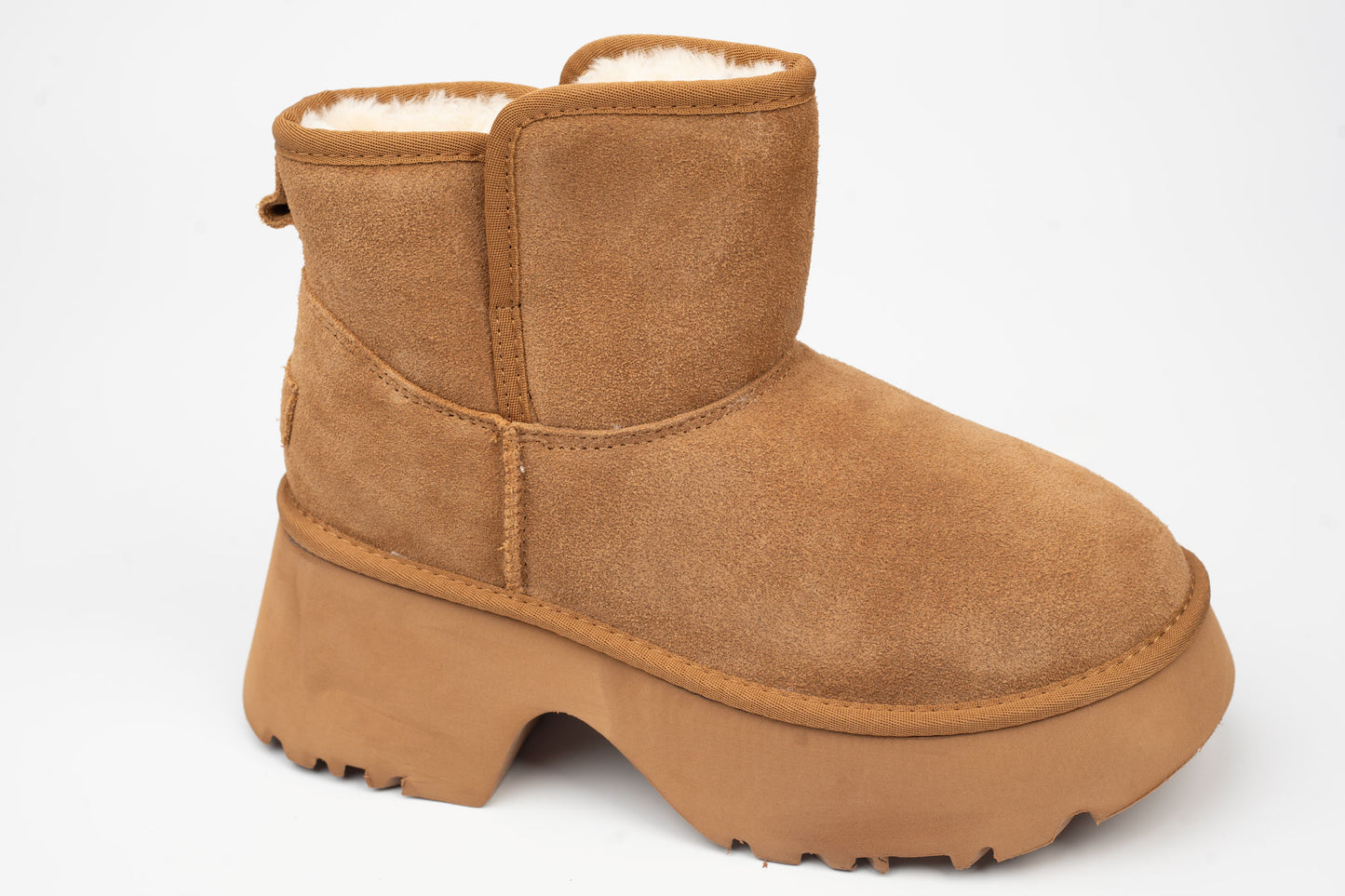 Women's boots made of genuine suede leather Camel vel