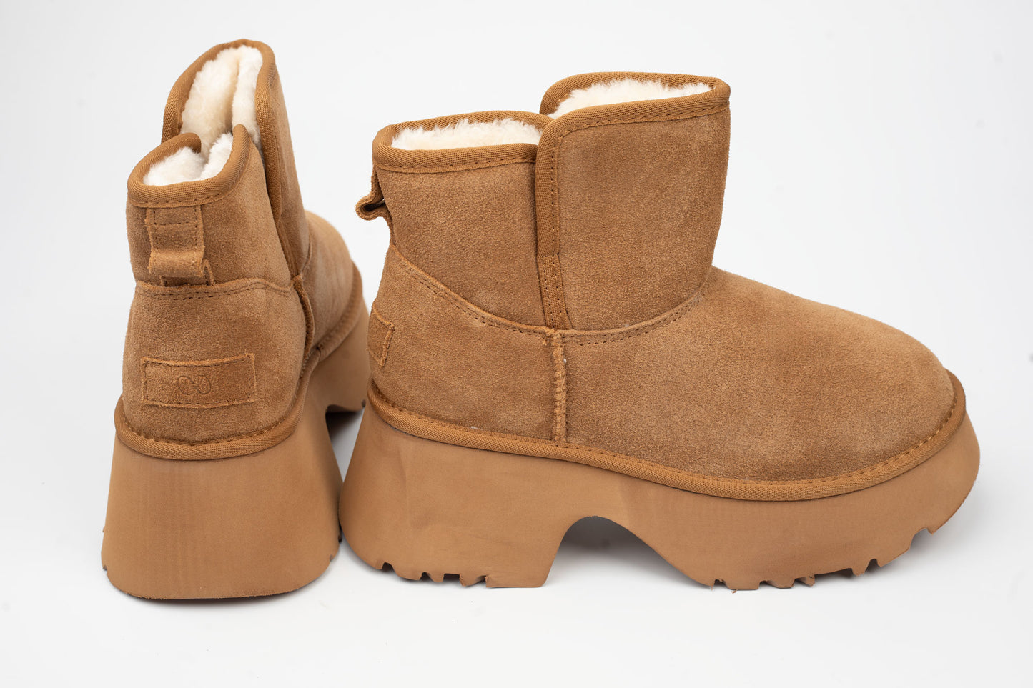 Women's boots made of genuine suede leather Camel vel