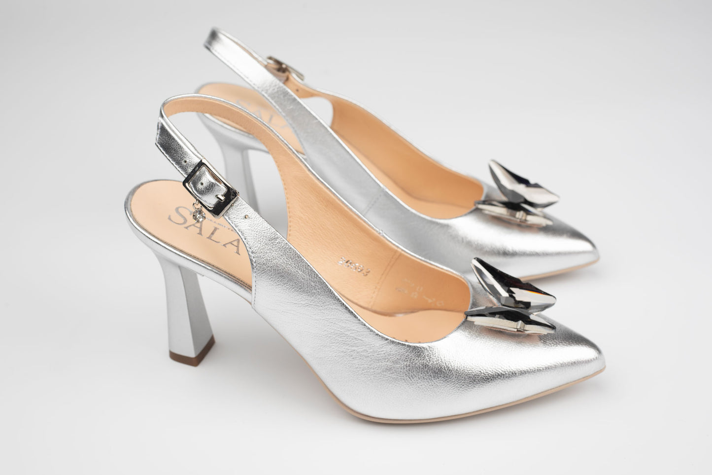 Pantofi dama eleganti piele naturala SALA dec 20693 Argintiu