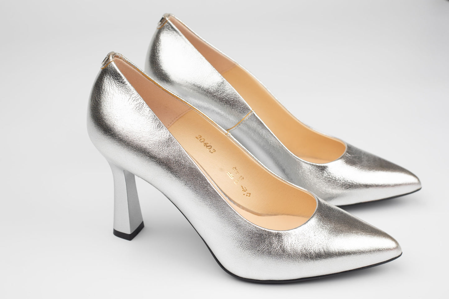 Pantofi damă piele naturală SALA 20403 Argintiu