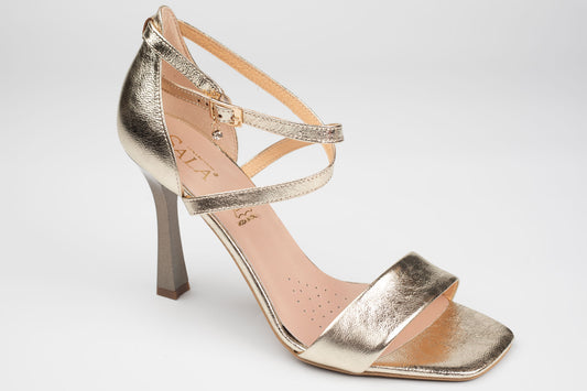 Sandale damă piele naturală SALA 20636 Auriu (toc 9 cm)