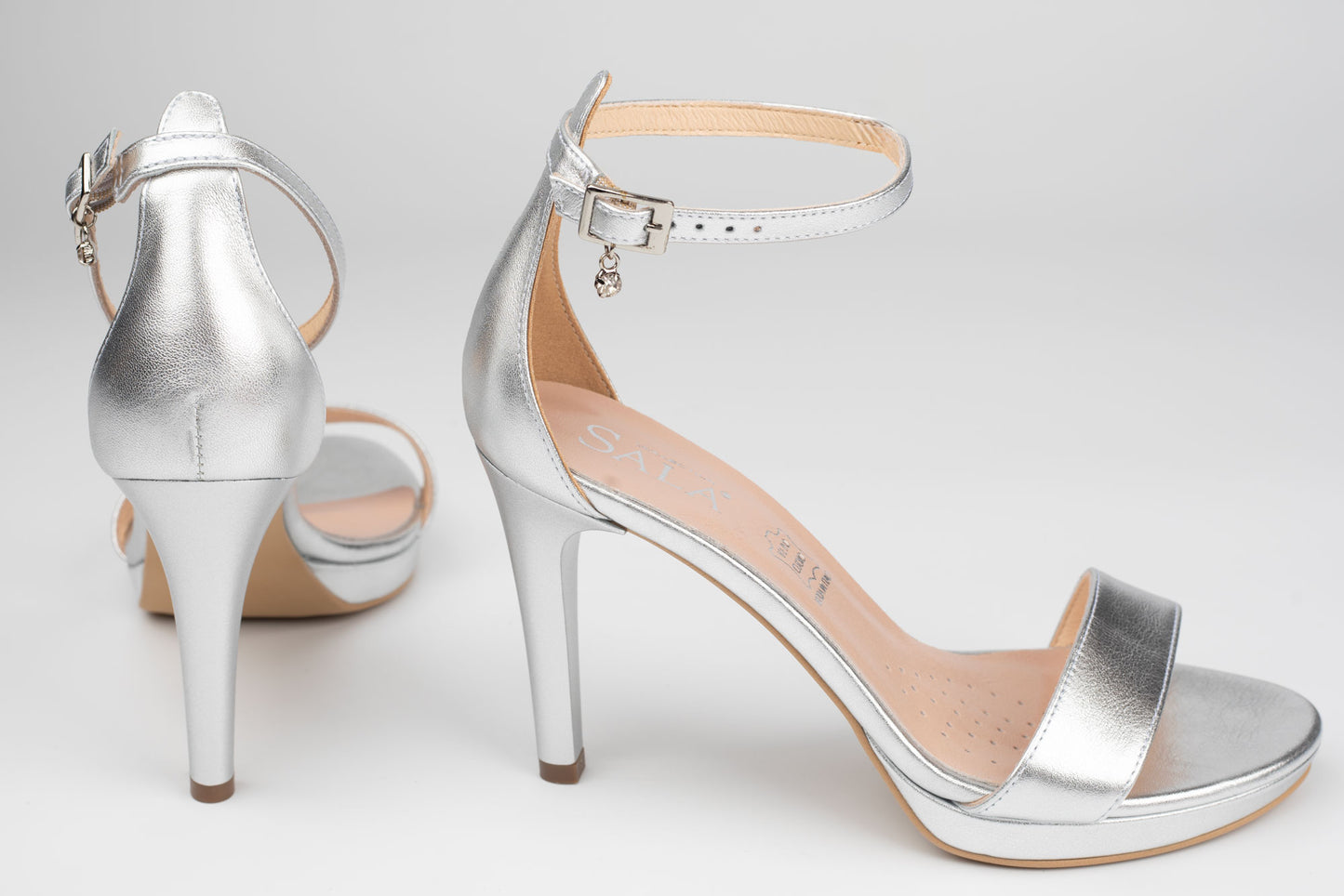 Sandale damă piele naturală SALA 9165 Argintiu