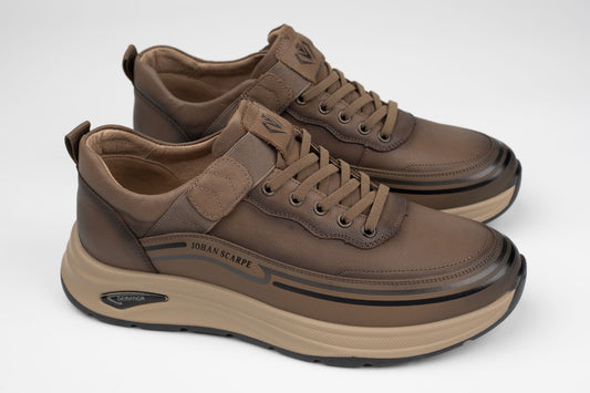 Pantofi bărbați casual piele naturală JOHAN 507-308 Khaki