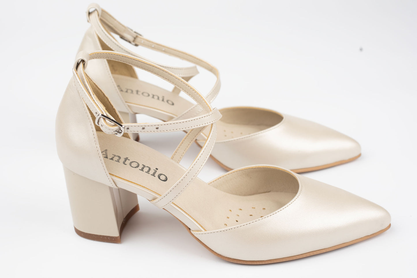 Pantofi dama piele naturala ANTONIO 12420 Bej Sidef
