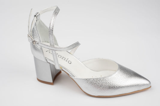 Pantofi dama piele naturala ANTONIO 12420 Argintiu