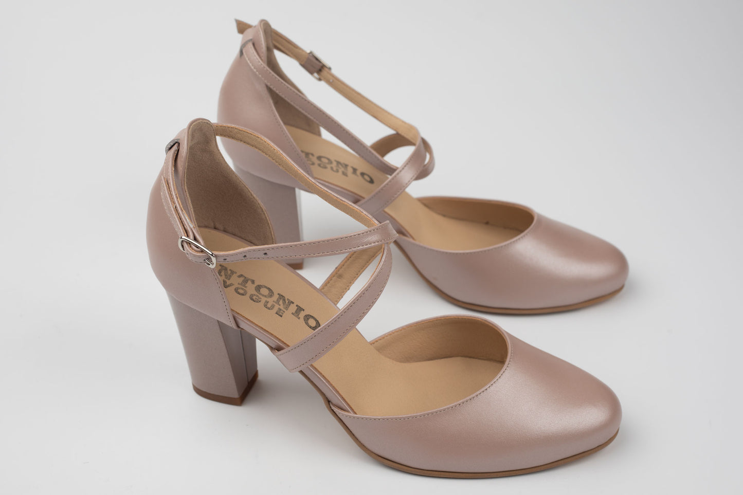 Pantofi din piele naturală ANTONIO 336 Grey sidef
