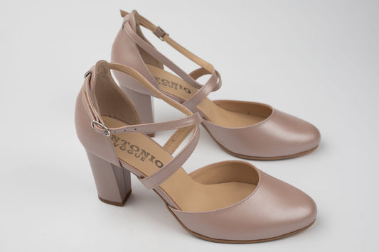 Pantofi din piele naturală ANTONIO 336 Grey sidef