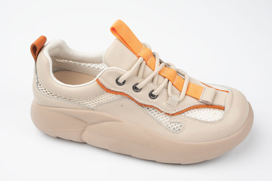 Adidasi din piele naturală FEELING 66608 ORANGE