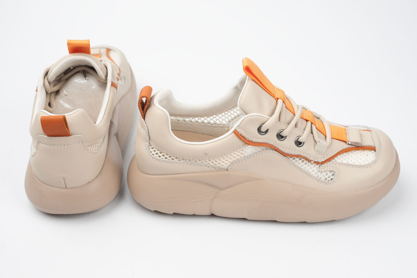 Adidasi din piele naturală FEELING 66608 ORANGE