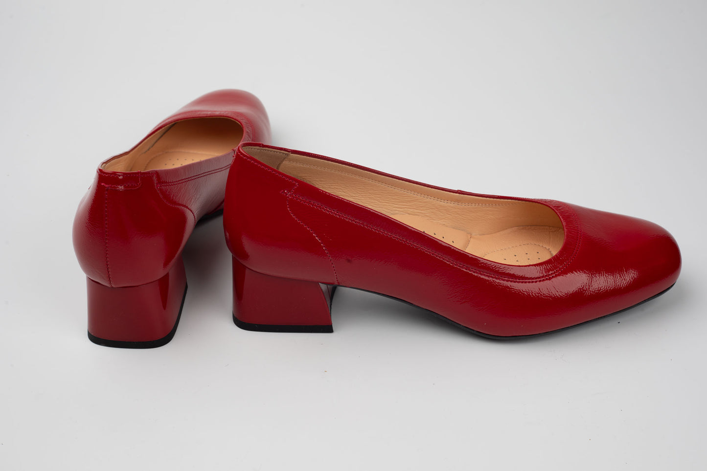 Pantofi din piele naturală PULSO 1535 ROSU BOX