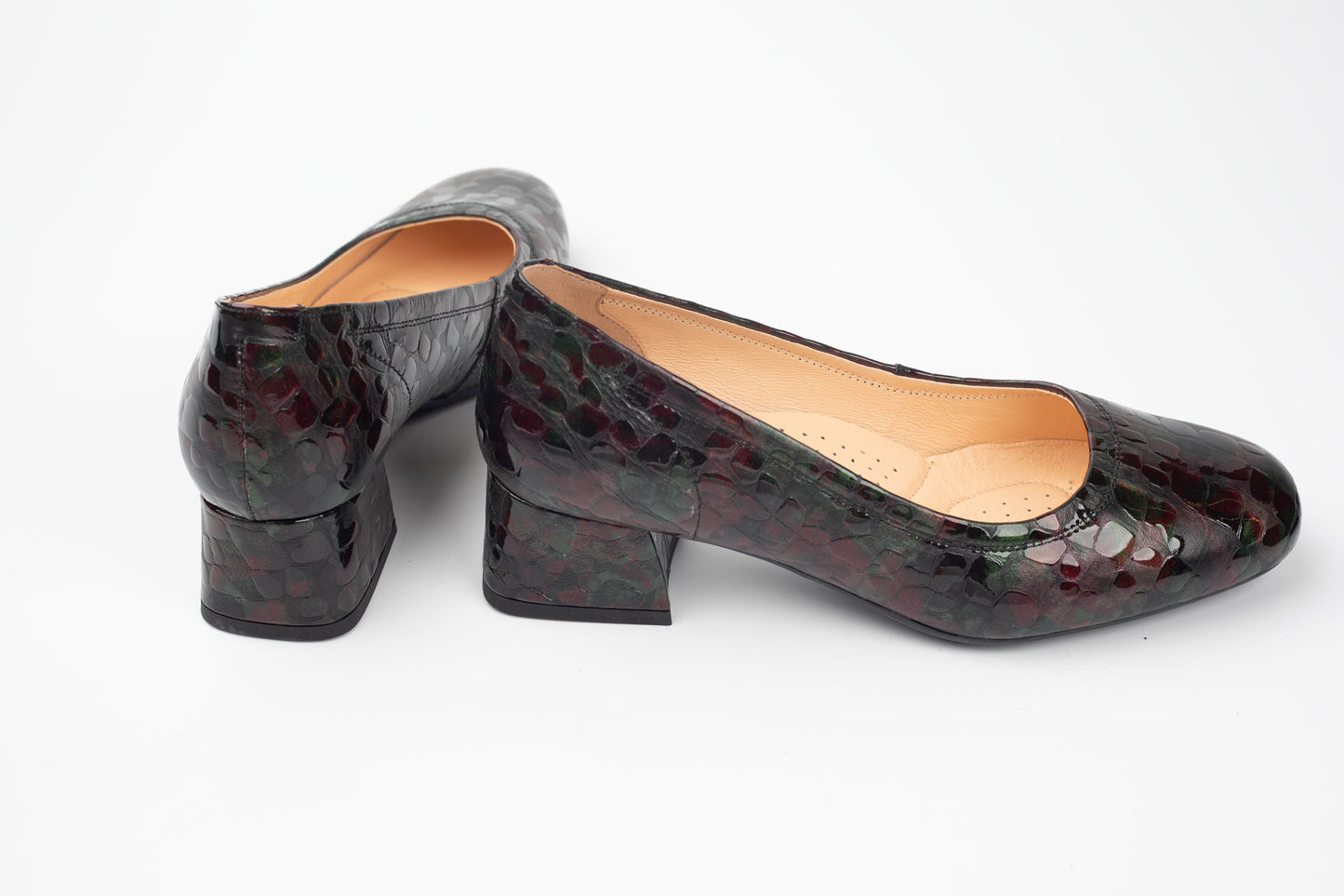 Pantofi din piele naturală PULSO 1535 VERDE MULTI XXL