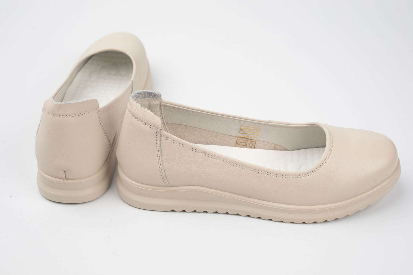 Pantofi din piele naturală FORMAZIONE 6651 CREM