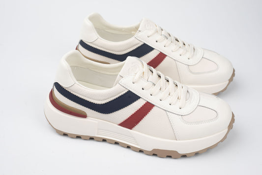 Pantofi din piele FRANCO GERARDO 5317 ALB ROSU